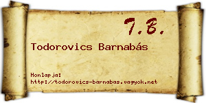 Todorovics Barnabás névjegykártya