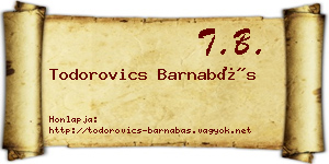 Todorovics Barnabás névjegykártya