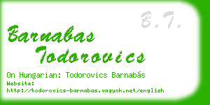 barnabas todorovics business card
